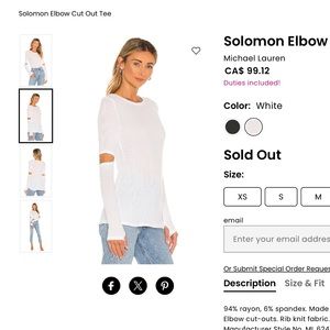 Michael Lauren white shirt in M